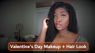 Valentine's Day Soft GLAM Makeup Tutorial + Natural Hair Look - Leah Gordone