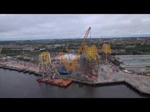 #Solutions #Howwedoit Sarens SGC 120 loads out 397-tonne jacket modules