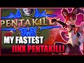 This was my fastest pentakill ever  rank 1 jinx adc season 14 challenger gameplay