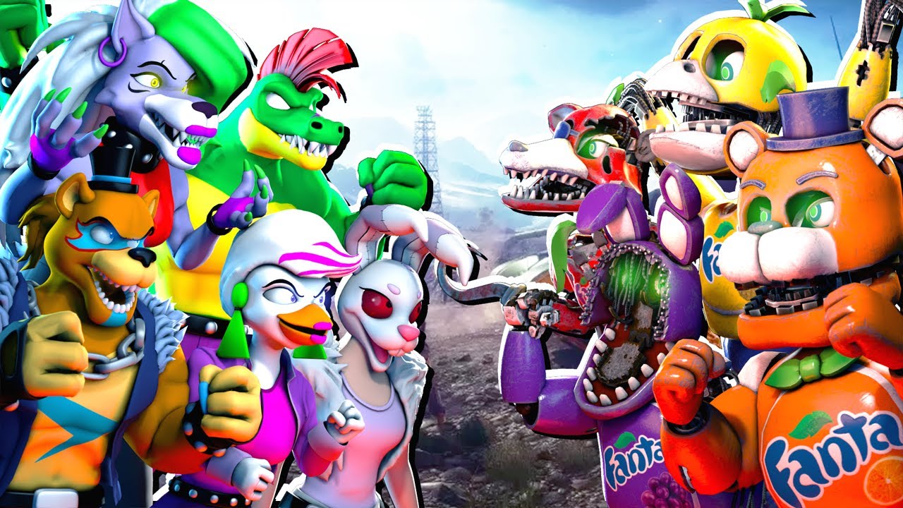 [SFM FNaF] Security Breach Fury's Rage vs Fanta Animatronics