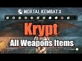 Mortal Kombat X Krypt All Weapons Items In Krypt