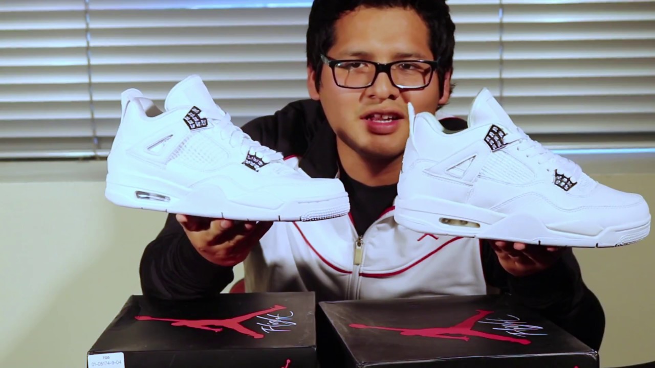 Real vs Fake peru - jordan retro 4 pure money - YouTube