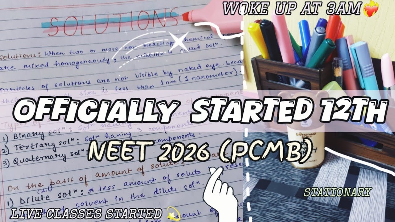 Officially started 12th ️‍🔥 ️ |Neet 2026 |12th grader #study #vlog #