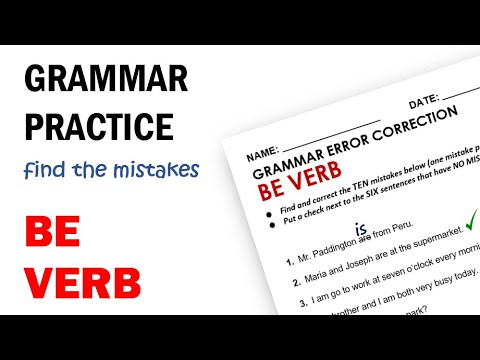 Be Verb   Error Correction