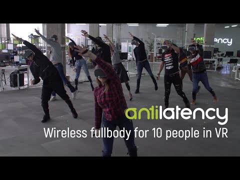 Wireless full body tracking VR experience for 10 people