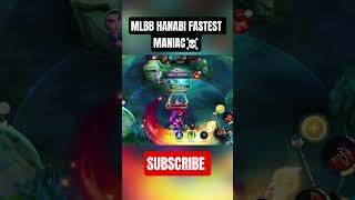 MLBB HANABI FASTEST MANIAC ☠️ #mlbb #mlbbindia #mobilelegends #moba #maniac #hanabimaniac #moba5v5