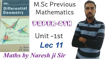 Differential Geometry and Tensor Analysis for msc, shekhawati university Msc previous mathematics