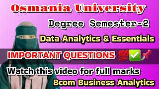 💥DAE important questions 💯Degree Semester-2 Data analytics essentials important questions🔥Full marks