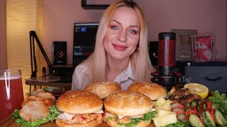 Mukbang | Слайдер-Сэндвичи С Говядиной, Свининой, Закуски | Sandwiches With Beef, Pork Не Asmr