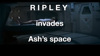 Ripley invades Ash's space in Alien