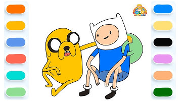 Learn to Draw Finn and Jake The Dog - Drawing and Coloring Tutorial for Kids