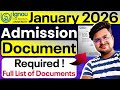 🔥 IGNOU January 2026 Admission: Important Documents You Must Have Before Applying!