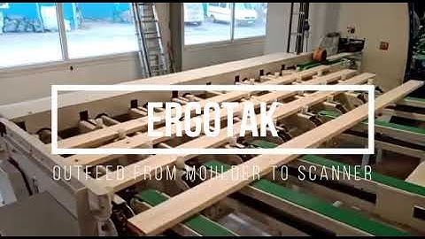 Outfeed from moulder to scanner with aligning function