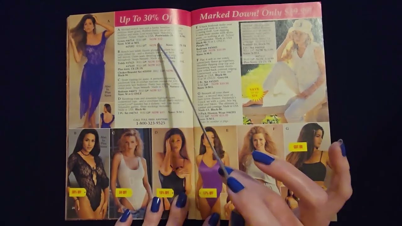 ASMR | Frederick's of Hollywood 1994 Catalog Show & Tell (Whisper)