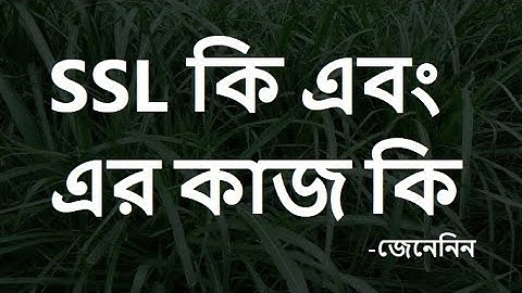 What is SSL certificate for website tutorial in Bangla