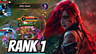 HOW TO PLAY KATARINA WILD RIFT GUIDE | RANK 1 KATARINA MID LANE GAMEPLAY | WIN LANE WITH KATARINA