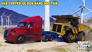 GTA 5 Xe Đầu Kéo Tải Xe Ben Khổng Lồ Nặng 500 Tấn Vượt Đồi Cát Đi Giao Đến Nông Trường Ở Miền Quê ! screenshot 4