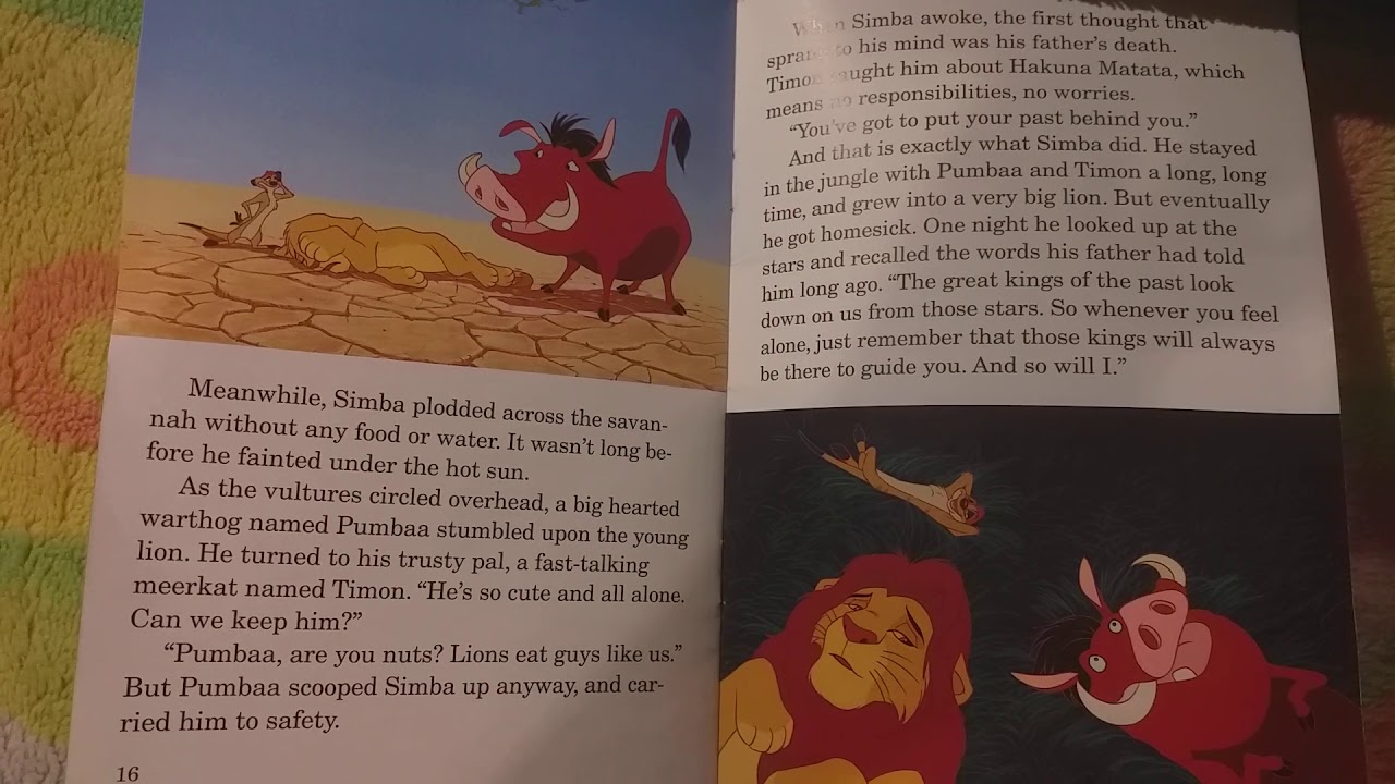 The Lion King Read Along Story (Narrated By Rafiki, Voiced By Robert