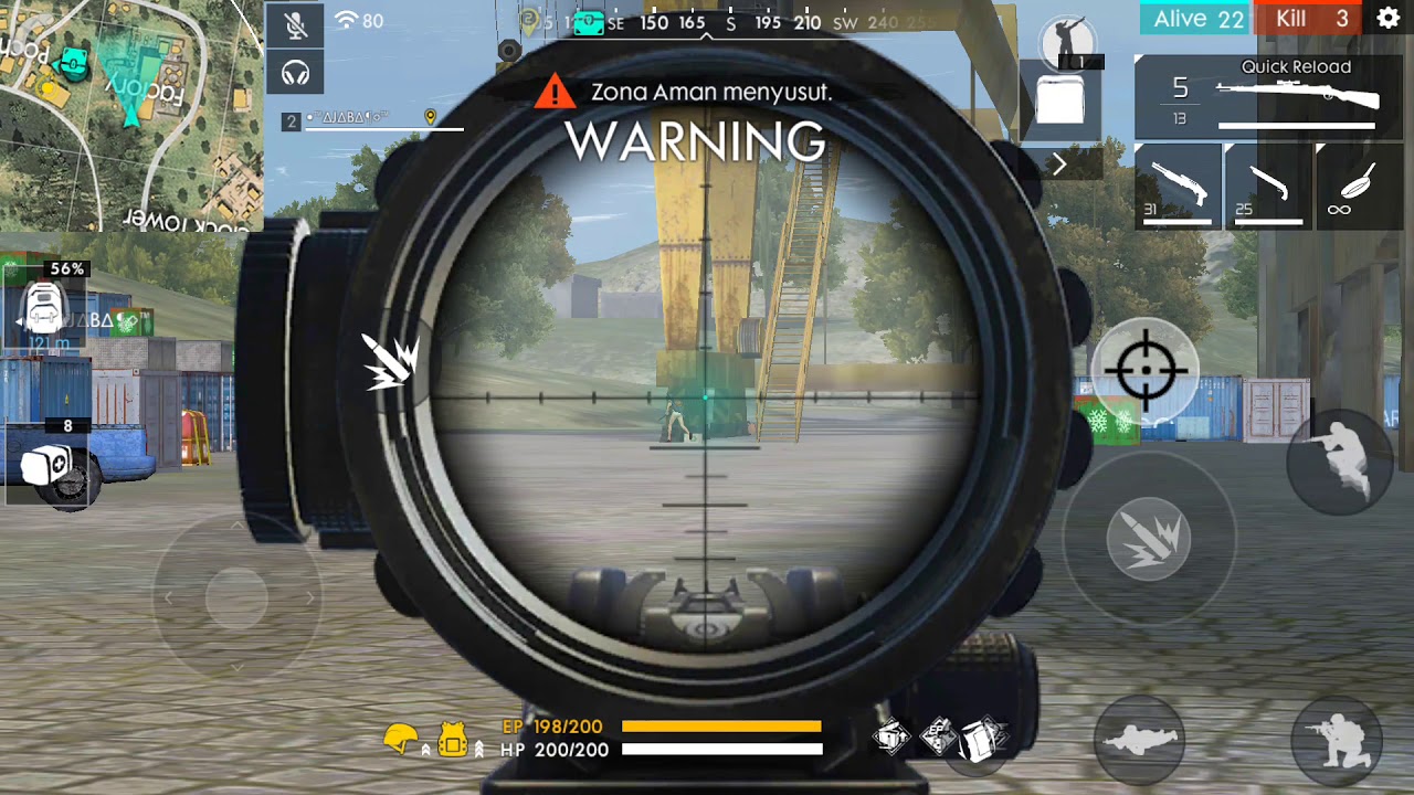 Main FF Mode Classic , Ketemu Lawan Bot Auto Headshoot