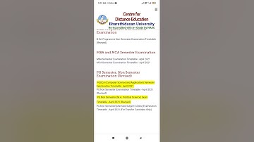 #BDU #CDE #Timetable #April2021 Non semester