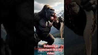 King Gorilla Attacks Giant Python 😱 | Epic Monster Scene #shorts