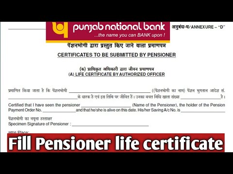 How to|Fill Life Pensioner certificate of Punjab national Bank|PNB Life certificate kaise fill kare