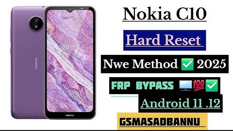 Nokia C10 Ta-1342 Hard Reset & Frp Bypass/Remove Google Account 100% Working 💯✅️🖥