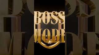 Boss Mode Text Golden Shield Animation