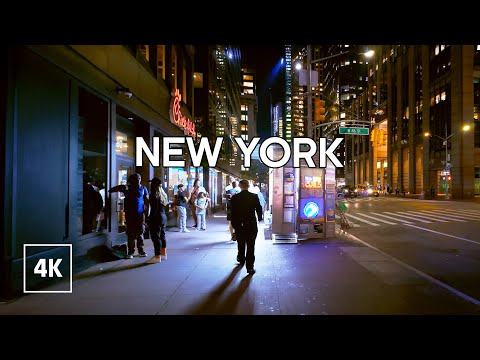 New York, الولايات المتحدة | Manhattan | جولة ليلية في المدينة 4K