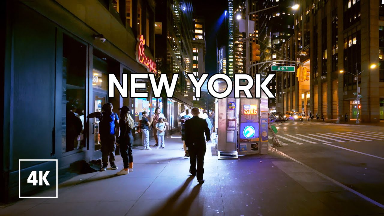 New York, Amerika Serikat | Manhattan | Jelajah Kota Malam 4K