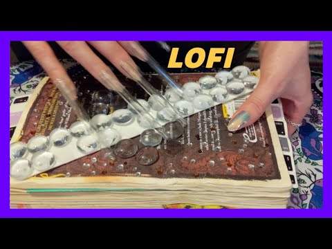 I did stuff to a book | Lofi ASMR w/ crunchy crinkles, wishstones, glass nails, gripping, scratching