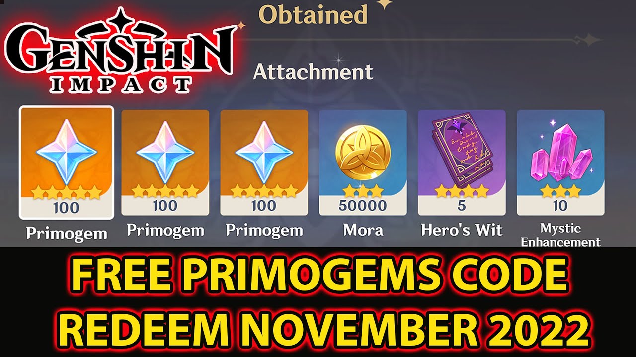 Genshin Impact codes November 2022; get free Primogems, mora, items and  more - Meristation