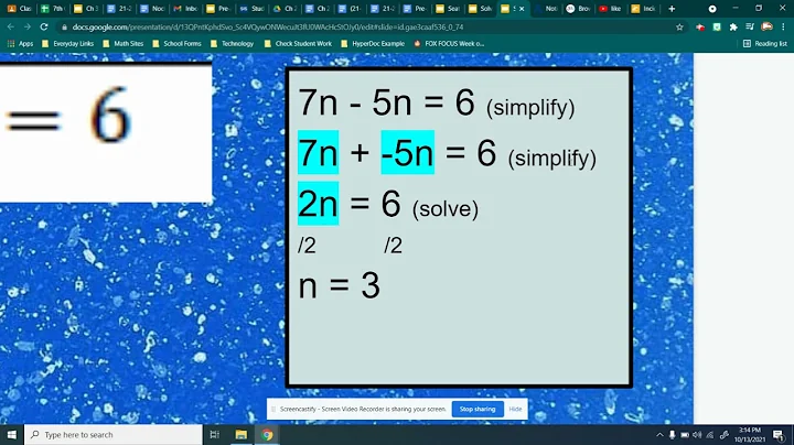 Solving Equations by Combining Like Terms
