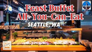 Friday evening at the largest Buffet in Renton next to Seattle 🇺🇸 All-You-Can-Eat Food, WA State.