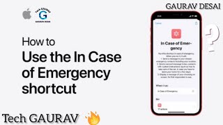 How to use the In Case of Emergency shortcut on iPhone, iPad, and iPod touch | Apple | Tech GAURAV