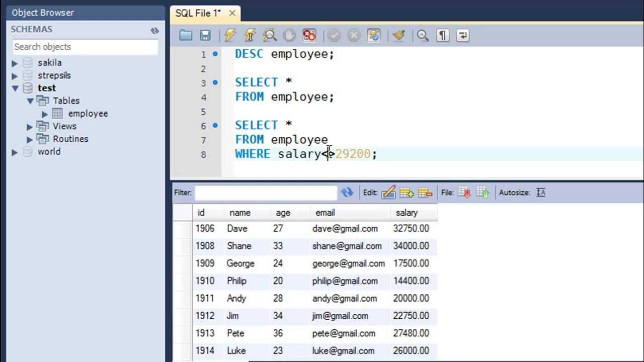 SQL Tutorial- 16: Comparison Operators - YouTube