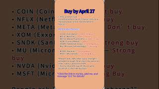 Buy by April 27#SmartMoney #MoneyMoves#Stocks #Investment #Funds #Options #AIStocks