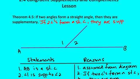 2.4 Congruent Supplements and Complements (Lesson)