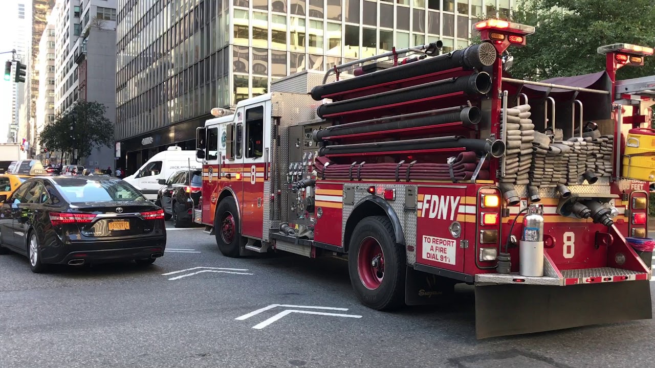 FDNY ENGINE 8 RESPONDING ON EAST 51ST STREET IN THE MIDTOWN AREA OF