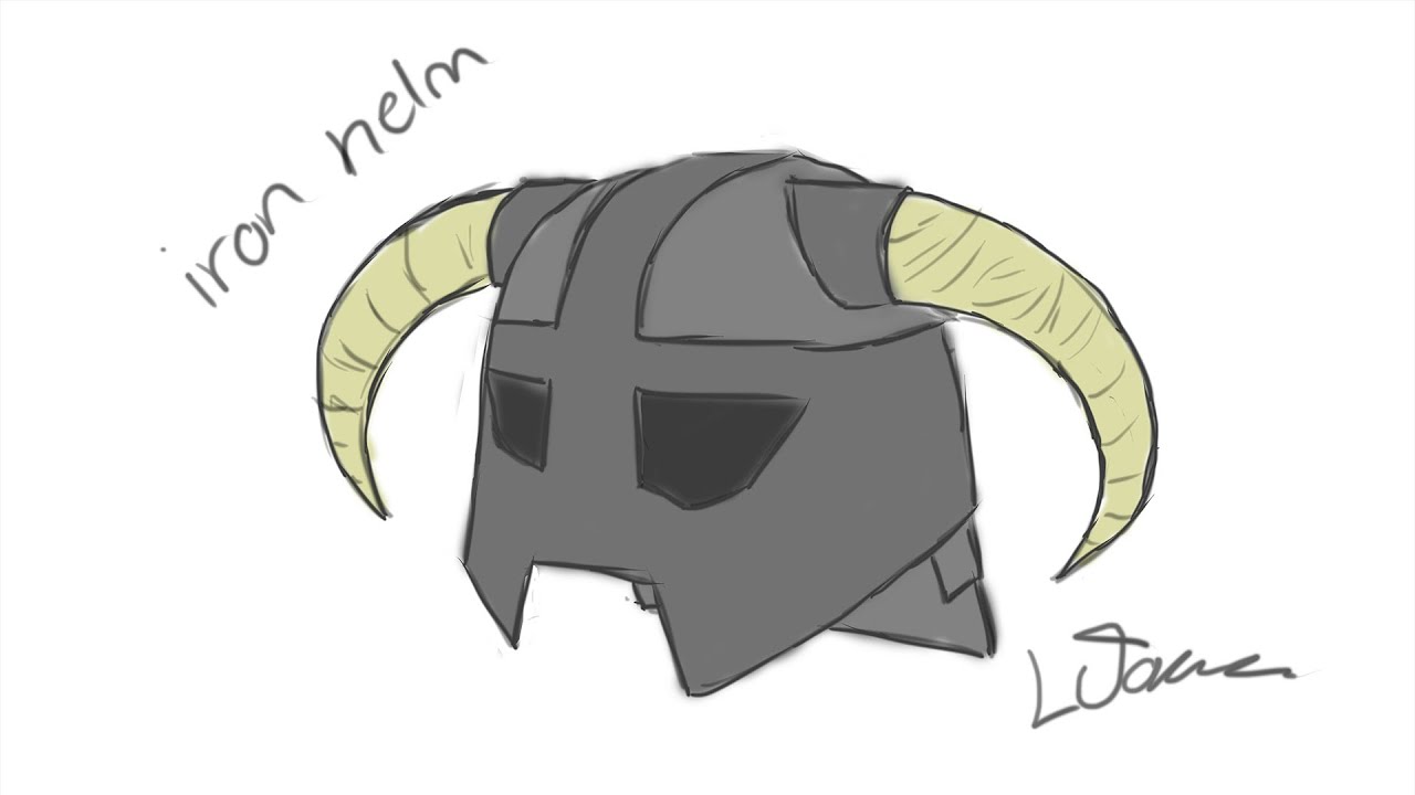 Iron Helmet Skyrim Speed Drawing Youtube - roblox skyrim helmet