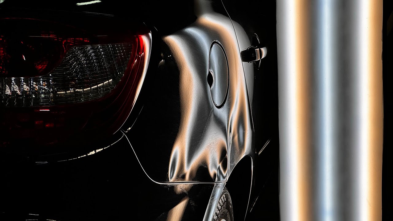 Ремонт заднего крыла без покраски клеевой техникой по технологии PDR ...