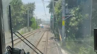 前面展望 新田→城陽 210722 221系  JR奈良線複線化工事の進捗  front window view Nara line, construction of double-tracking