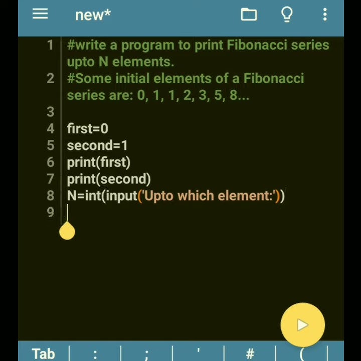 Python program to print Fibonacci series upto N elements - YouTube