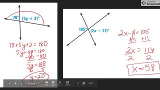 Writing Equations Using Angle Relationships