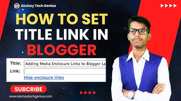 How to Set Title link in blogger