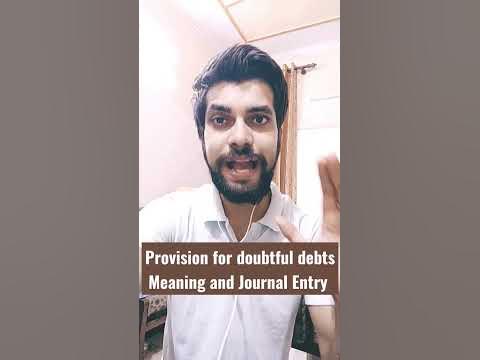 Provision for doubtful debts Meaning and Journal Entry 👍😀 #shorts #