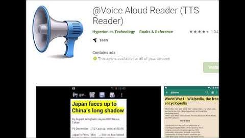 Voice Aloud Reader (Text to speech reader application for smartphones / tablets)