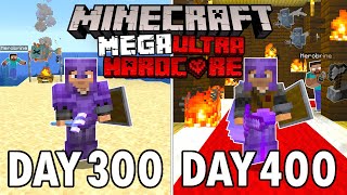 I Survived 400 Days in Mega Ultra Hardcore Minecraft... Minecraft Hardcore 100 Days