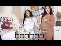 HUGE BOOHOO TRY ON HAUL ! BABY SHOWER OUTFITS +  TRENDY LOCKDOWN PIECES ! | DARCIA DORILAS