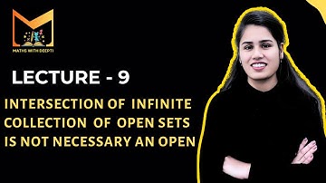 Lecture-9: Intersection of infinte collection of open sets is not  necessary an open set